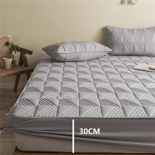 Утолщенный хлопковый наматрасник, стеганый, из мягкого соевого волокна, эластичный резиновый, мягкое покрывало, простыня на подкладке для кровати (Нет наволочки)