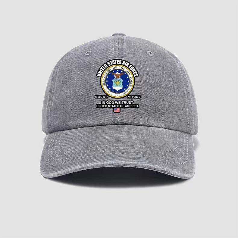 Washed printed cap, old hot-selling baseball cap, men's retro pure cotton cap, outdoor travel visor