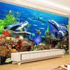3D Wall Mural Wallpaper 3D Dolphin Fish Underwater Blue Ocean Wall Mural Tv Sofa Background Wallpaper