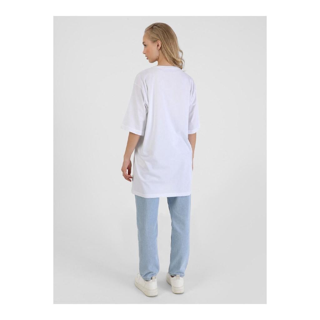 Cotton Fabric Comfortable Fit T-shirt - White -