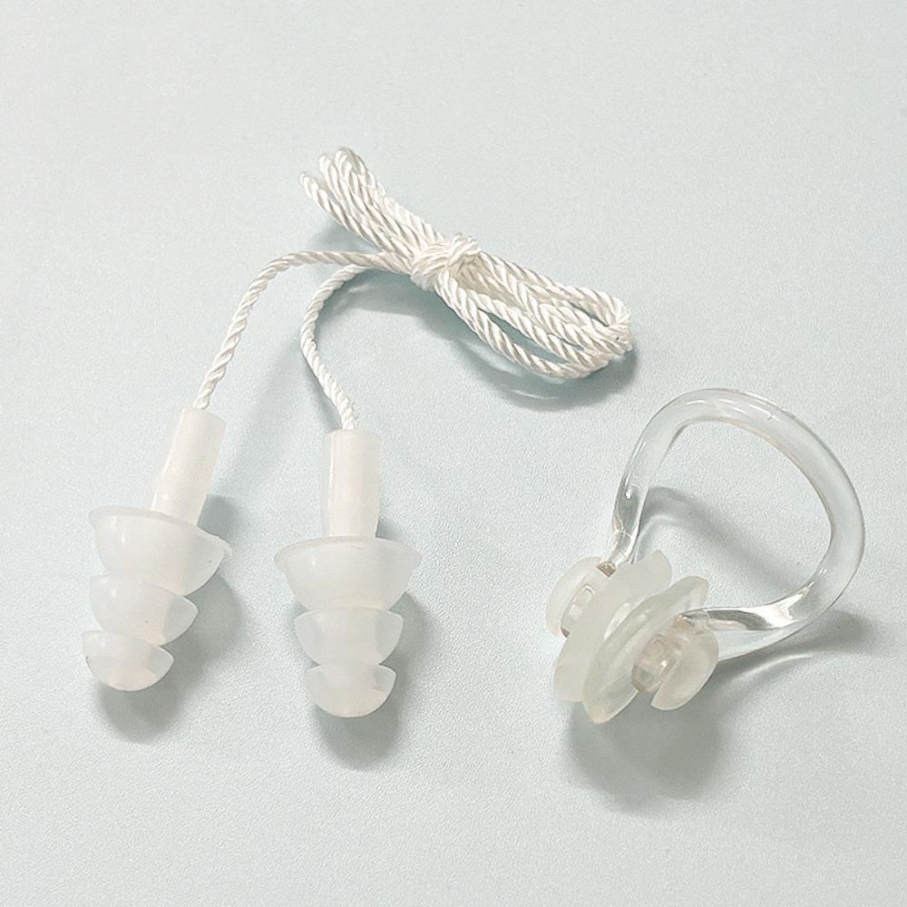 Soft Silicone Ear Plugs With Box Waterproof Swim Dive Supplies Accessories Nose Clip Sleep