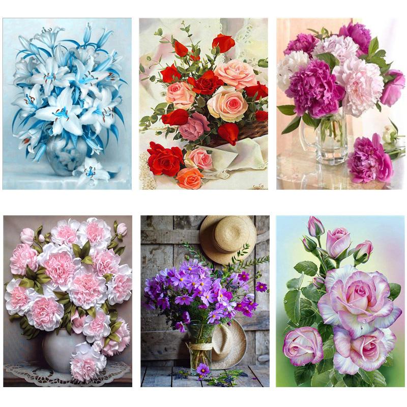 Алмазная вышивка яркий цветок 5D алмазная мозаика картина современный цветок вышивка крестиком