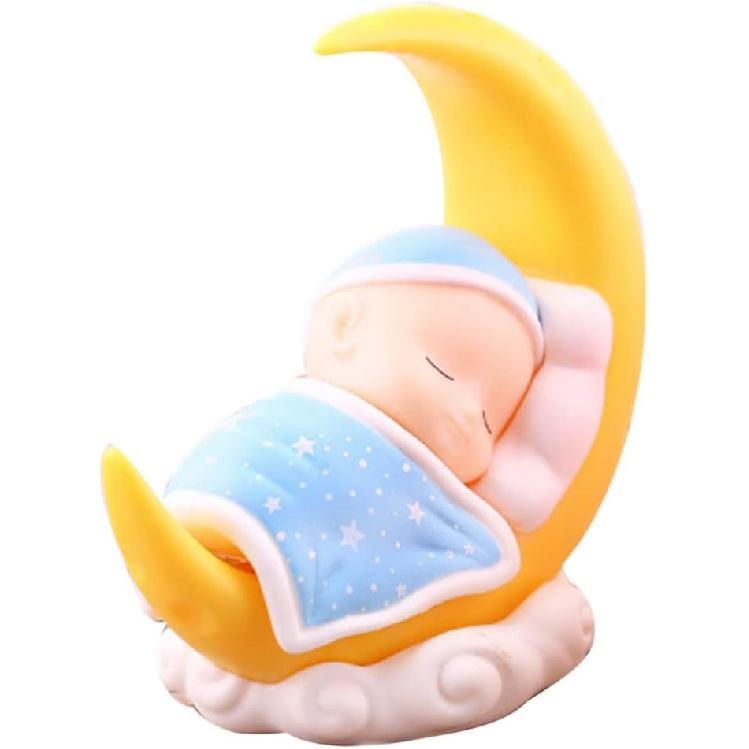 Toyvian Sleeping Baby Cake Topper Figurine Cake Topper Car Dashboard Ornaments DIY Crafts Mini Baby Figurine Baby Shower Birthday Party Decoration