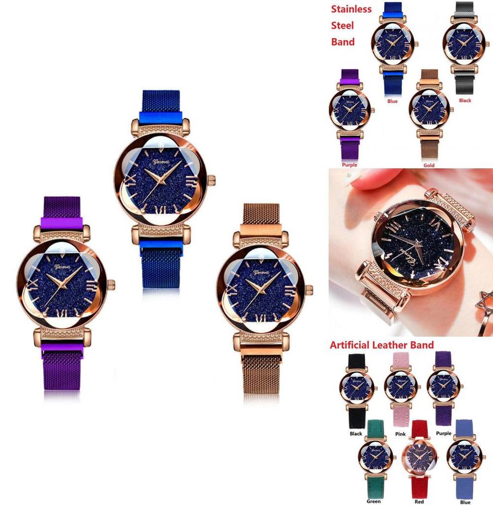 Fashionable Womens Bracelet Watch With Timeless Starry Sky Design And Alloy Case