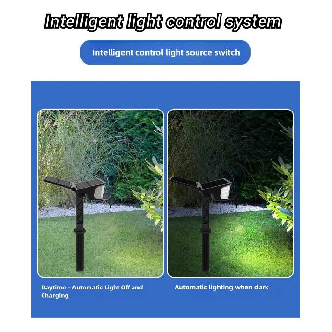 1-2PCS Solar Landscape Spotlights Garden 65LED Solar Pathway Light Outdoor Dual Solar Panels Wall Lamp Waterproof Porch Garage