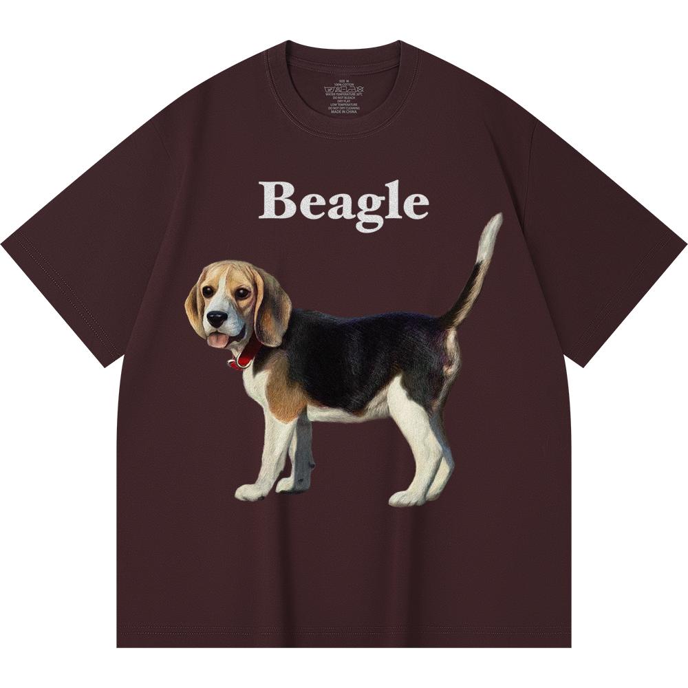 Футболка из 100% хлопка плотностью 230 г/м2 с принтом бигля, забавная футболка из чесаного хлопка в стиле Харадзюку