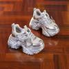 2025 Spring and Autumn New Silver Popular Dad Shoes Women's Inner Height Increase Small Versatile Platform Sports Casual Shoes Women