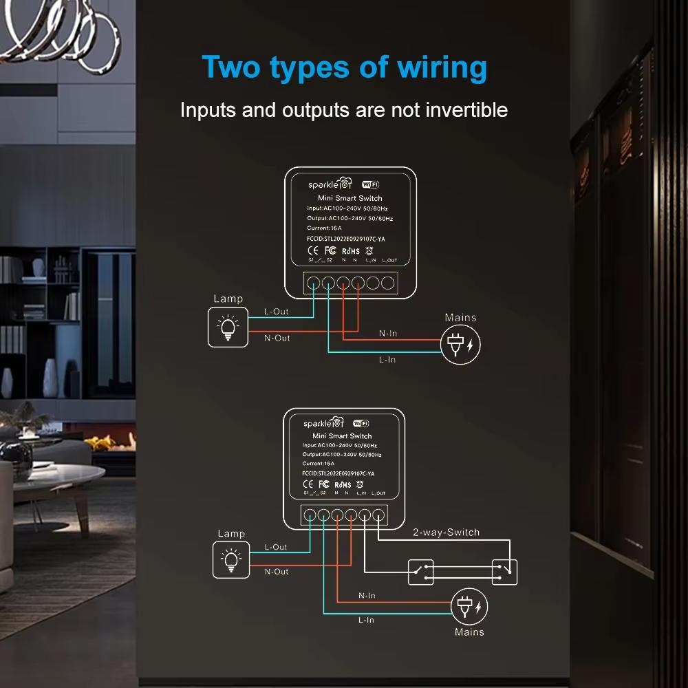 Работа с Matter 16A WiFi мини-смарт-переключатель Сквозное отключение Двойная розетка Удаленное управление Таймер HomeKit Alexa