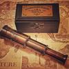 Marine Brass Telescope with Wooden Box Pocket Spyglass Maritime Steampunk Present for Collector Gift Size S