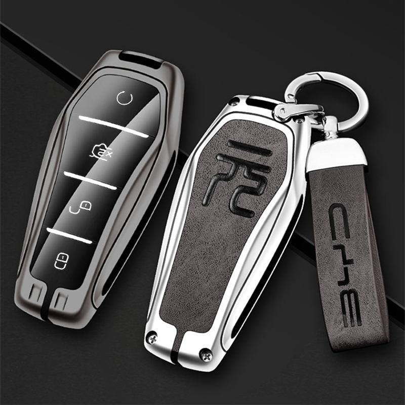 For B/YD ATTO 3 Yuan PLUS Key Set Car Interior Matel Key Case Fob Auto Key Bag Protection Key Buckle Car Accessories