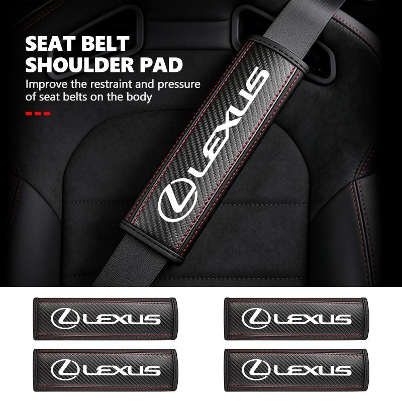 YOM1 Car Seat Safety Belts Shoulder Cover Leather Soft Pad For Lexus RX350 IS300 ES250 ES200 ES330 ES350 IS250 GS300 CT200H