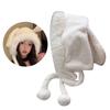 Plush Rabbit Ear Shape Trapper Hat Adult Ear Protect Hat Winter Warmer Hat Cold Winter Presents for Students Teenagers
