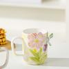 Рельефный трехмерный цветочный пояс, одинарная чашка, высокая ценность, большая емкость, кружка, устойчивая к высоким температурам, керамическая чашка для воды Ins