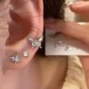 6Pcs/Set Y2K Silver Color  Butterfly Stud Earrings For Women  Punk Earring Set Trendy Jewelry Gifts