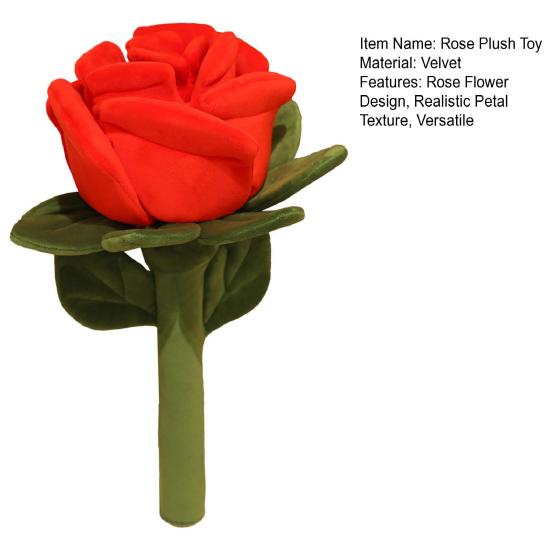 Плюшевая игрушка роза Реалистичный дизайн цветка Мягкая исцеляющая Никогда не увядающая Имитация цветка розы Эмоциональная игрушка-компаньон