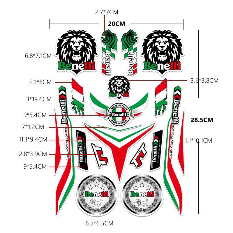 Наклейки для мотоциклов серии Benelli: Водонепроницаемые наклейки на кузов для TNT125 и Young Lion