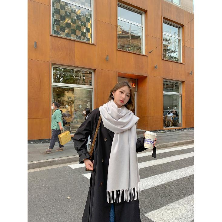 Женский толстый теплый однотонный шарф осень-зима новый стиль кашемировый шарф универсальный шерстяной шарф
