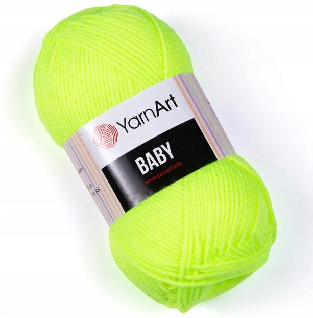 Yarnart Baby 100% Acrylic Yarn 50G Ultra Yellow Neon Green 8232