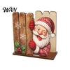 Seasonal Home Accents Christmas Wooden Napkin Holder, 2D Flat Cute Elk/Elf Boy/Snowman Peeking Tissue Holder Dispenser, Farmhouse Table Paper