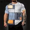 Men's Crew Neck Graphic 3D T-shirt with Fancy Print Summer Short Sleeve Top for Men Men's Trendy Comfy Tee Tops
