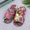 Vintage Korea Floral Home Shoes Slippers Women Cotton Fabric House Slipper Sewing Comfy Flat Shoes Indoor Soft Travel