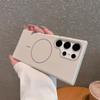 Litchi Texture Leather For Magsafe Case For Samsung Galaxy S25 S24 Ultra S23 FE S25Plus Lens Protection Shockproof Cover