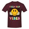 1 Piece Field Trip Vibes Face Retro Groovy Novelty 100 Cotton Tshirt Field Day 2026 Tops Tees For Unisex