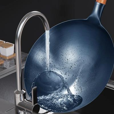 Круглая сковорода Кастрюли Непокрытая антипригарная посуда для кухни Сковороды Wok с антипригарным покрытием Легкоочищаемые сковороды Столовая Бар Главная