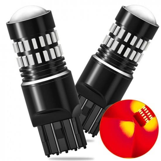 AUXITO 7440 Pair 7443 Red LED Brake Strobe Stop Flash Tail Parking Lights Bulbs