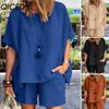 Spring and Summer Collection: A Stylish and Elegant Two-piece Set with Loose Short Sleeves and Shorts