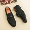 Модные мужские лоферы пенни с металлической пряжкой, замшевые туфли, элегантные туфли для свадьбы, вечеринки, повседневной носки, слипоны, плоская подошва, деловые мокасины