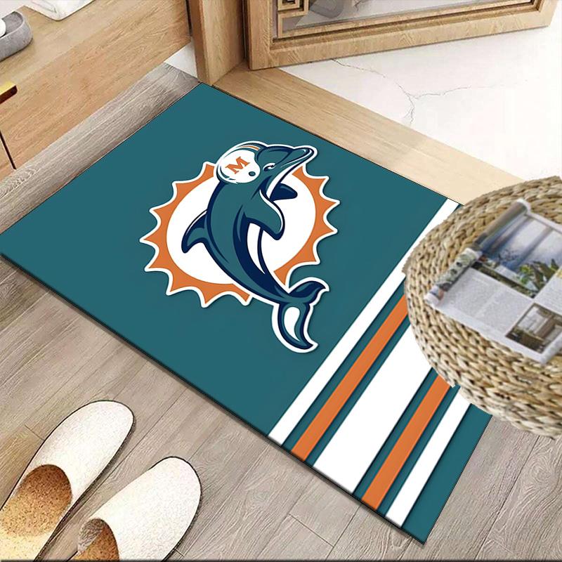 Dolphins Team Carpet, Kitchen Rugs, Yoga Mat, Non-Slip Mats, Rug for Bathroom, Living Room bedroom, Camping Rugs Christmas Gift