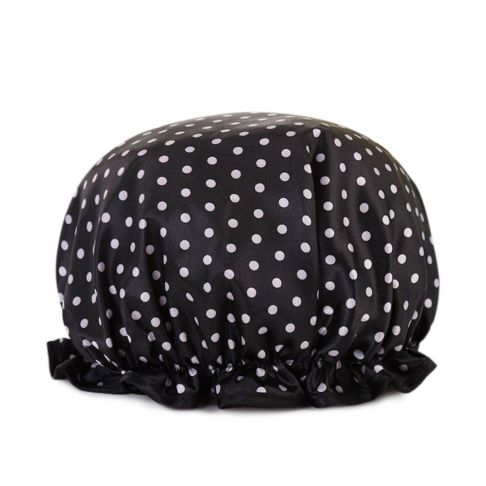 Утолщенная шапочка для душа с принтом, двухслойный дизайн, чехол для сушки волос, новые водонепроницаемые шапочки для душа