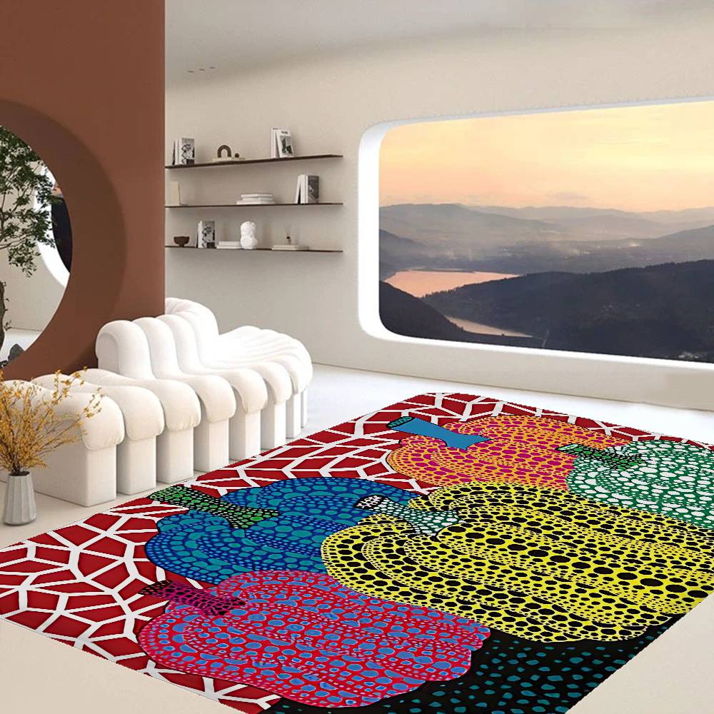 Famous Artist Y-Yayoi Kusamas Hallway Carpet Non-Slip Laundry Room Mat Laundry Decor Balcony Child Living Room Bedside Area Rugs