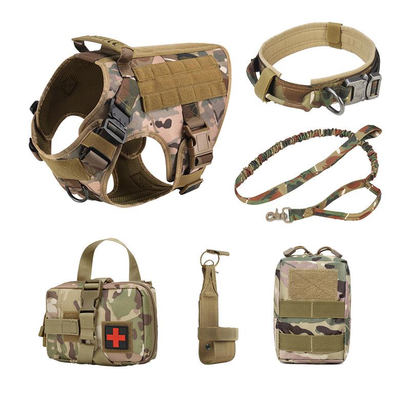 Pet vest 6-piece set, free cross dog combat suit outdoor dog walking pet chest strap large dog leash collar strap