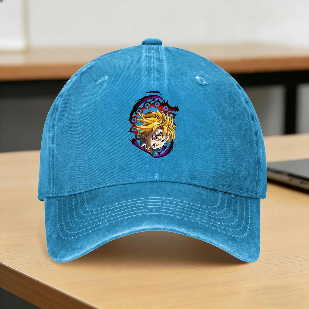 Anime Meliodas Main Character Baseball Cap Sun Outdoor Gym Dropshipping Washed Trucker Hat FeUnisex Unisex Trendy Snapback Cap