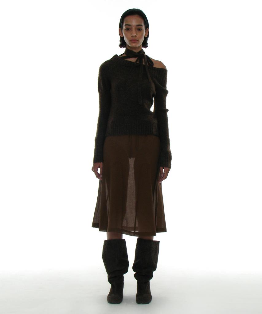 Partimento Women Leather Folding Slouch Tall Boots_Dark Brown (B Type)