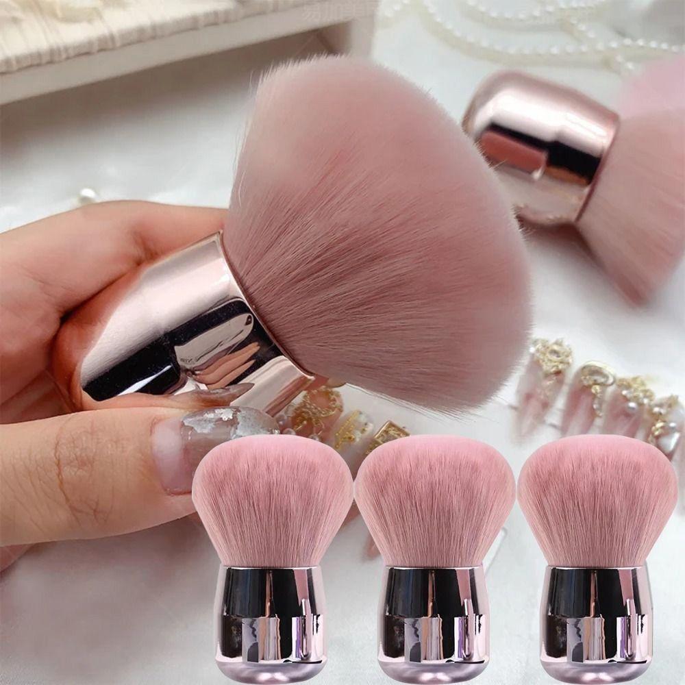 Portable Mushroom Powder Brush Soft Bristles Gel Dust Brush New Nail Dust Brush Manicure