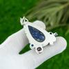 Natural Sodalite Rough Gemstone Pendant Blue 925 Sterling Silver Indian Jewelry