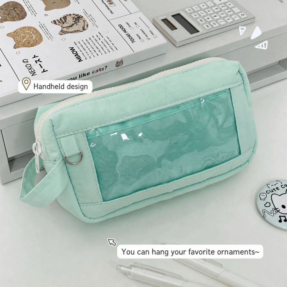Large Capacity Pencil Case Portable Stationery Bag Kawaii Stationery Organizer School Supplies