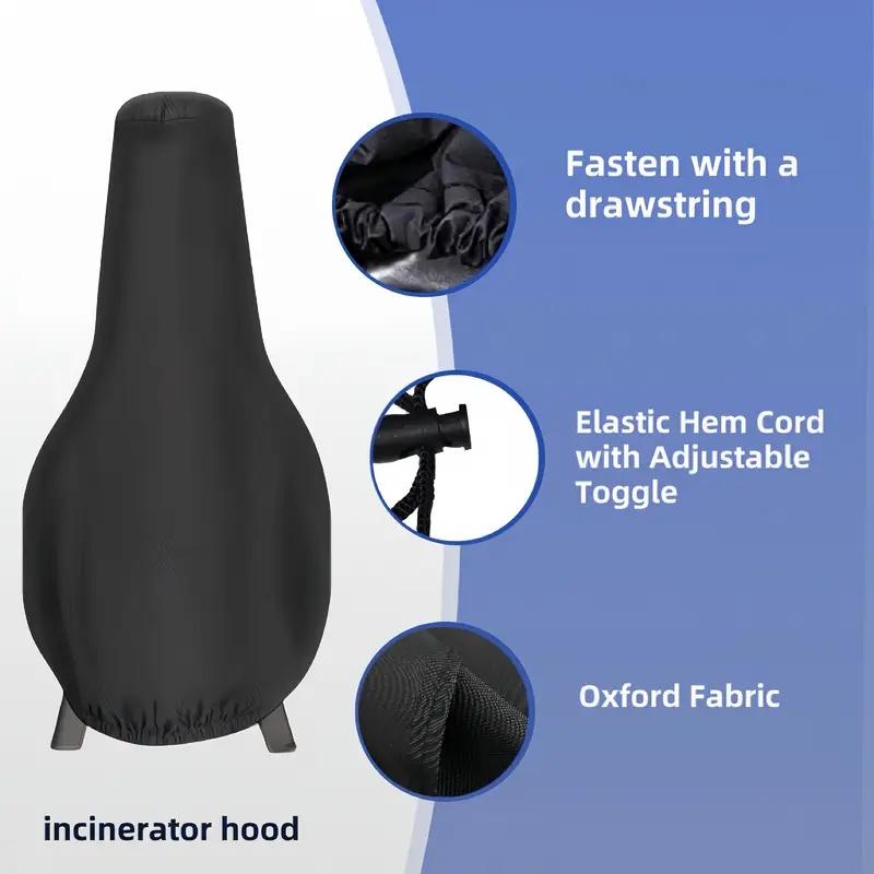 Heavy-Duty Outdoor Chimney&Fire Pit Cover-Windproof Oxford Fabric Heater with Drawstring Closure,All-Weather Patio Heater Cover