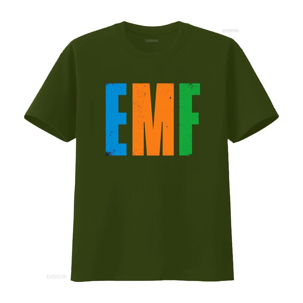 Футболка EMF для унисекс и вунисекс. Доступна в размерах S, M, L, XL, XXL. Цвета: черный, белый. Винтажная стирка. Мужская. Немного дизайнерская одежда.