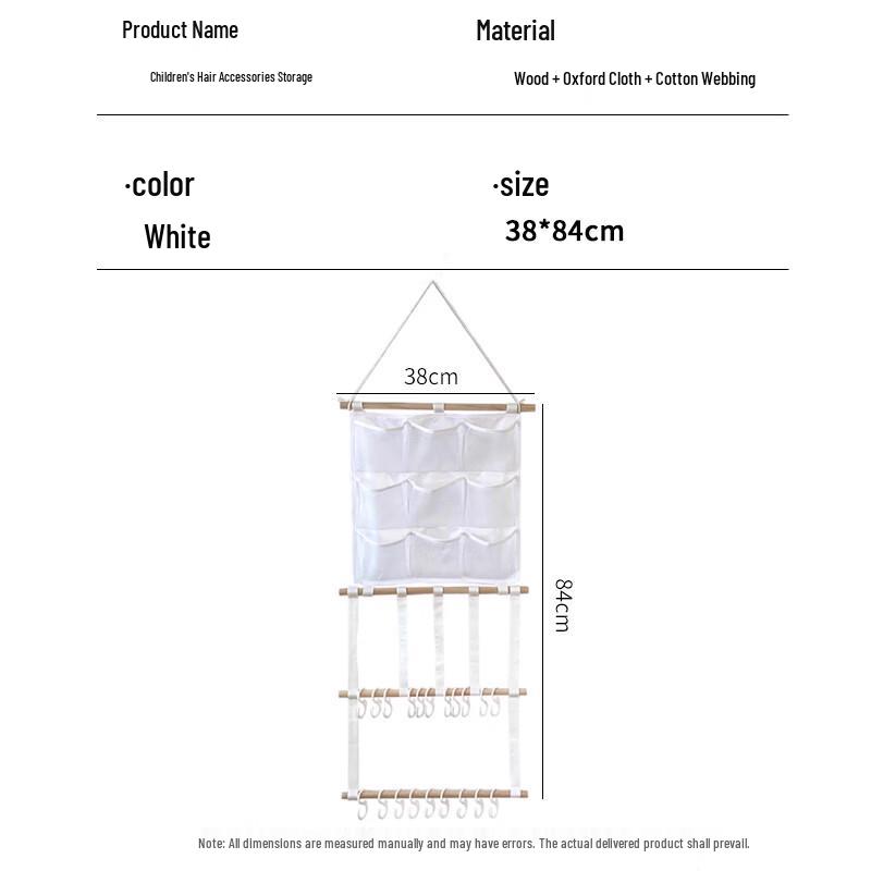 Children's Wall-Mounted Hair Accessory Organizer Bag