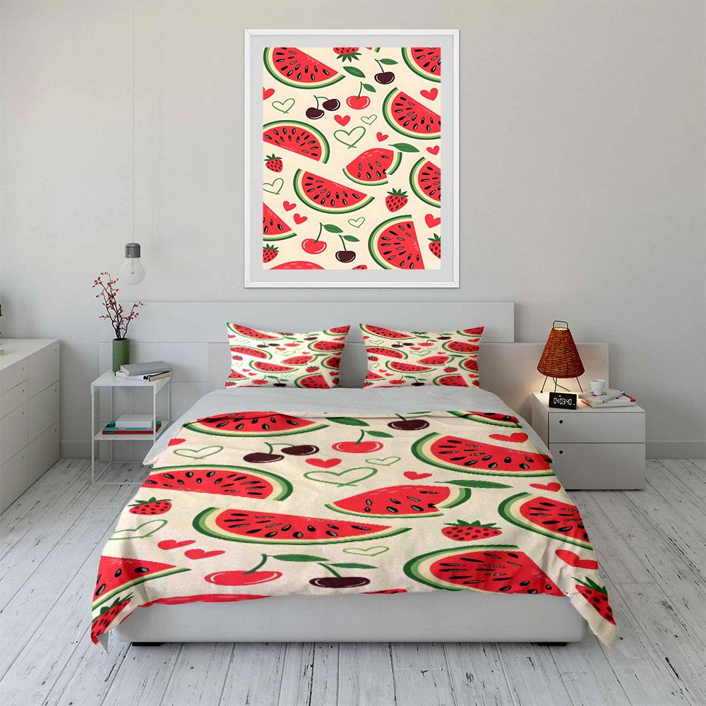 Juicy fruits, sweet love. Bedding sets Duvet covers Pillowcases(1* Duvet Cover 2* Pillowcases without duvet insert)