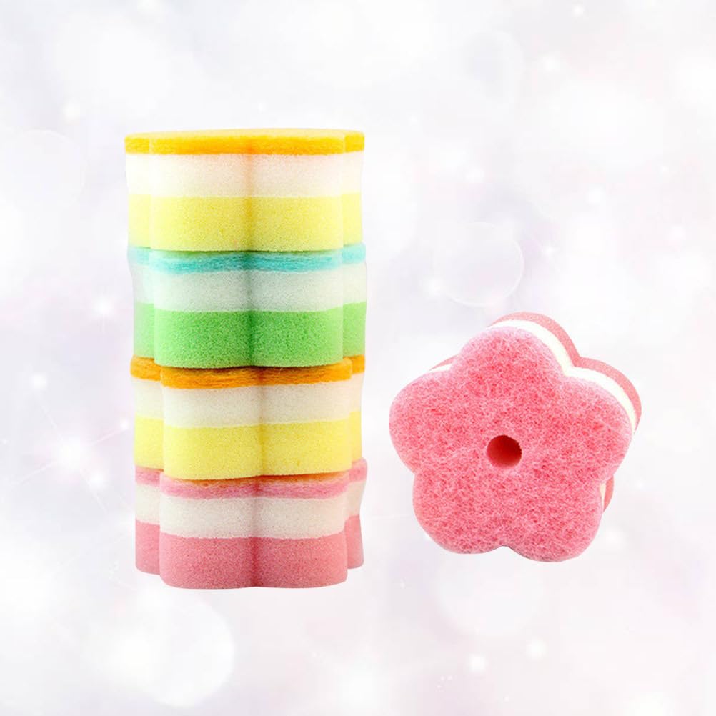 LEDMOMO Губка для 10 Губка для Губка Ткань для Форма цветка Кухня, Штук, Мытье посуды, Без царапин, Антибактериальный, Мытье посуды, Пенообразование,
