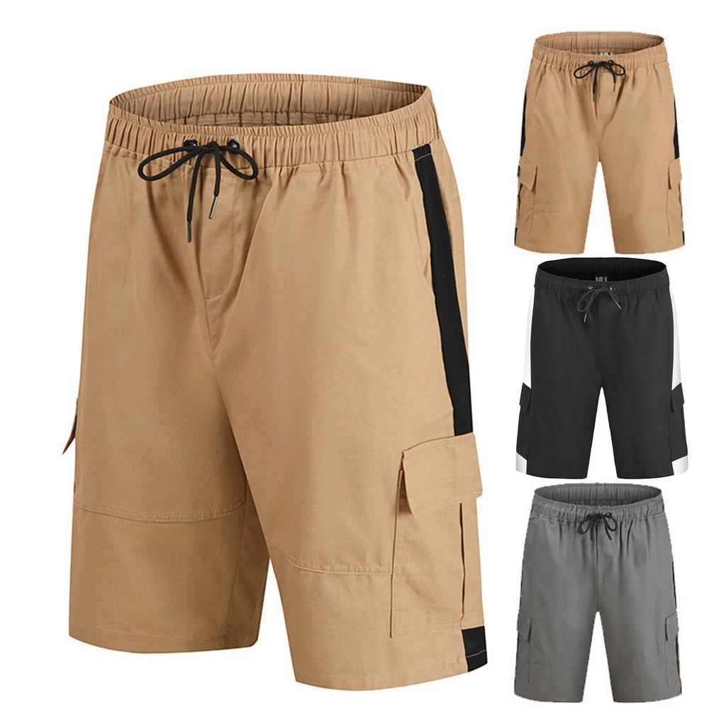 Мужская спортивная карманная рабочая одежда, повседневные свободные шорты, повседневные шорты для бега на шнурке