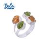 Unique Handmade Natural Citrine Peridot Rough Gemstone Ring 925 Sterling Silver Lady Anniversary Party Gift