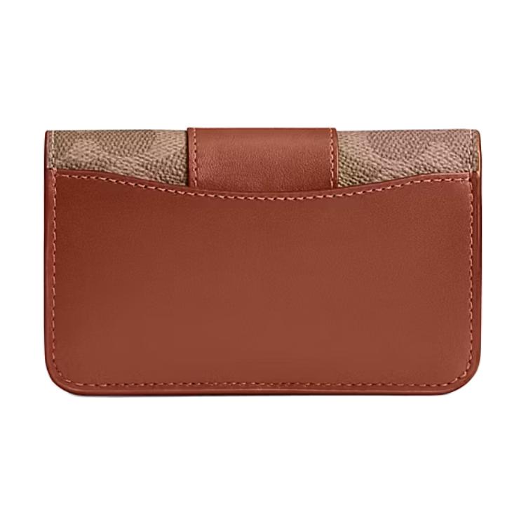 New COACH Coated Canvas Wallet Women's Brown CR542-B4XHG