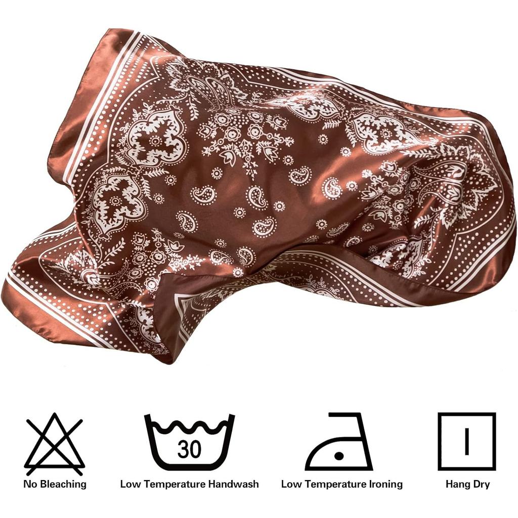 4PCS Head Scarf for Women 35” Silk Feel Hair Scarf | Satin Neck Scarfs, Square Bandana Hair Wraps, Head Scarves