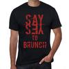 Men’s Vintage Tee Shirt Graphic T Shirt Say Yes To Brunch Deep Black
